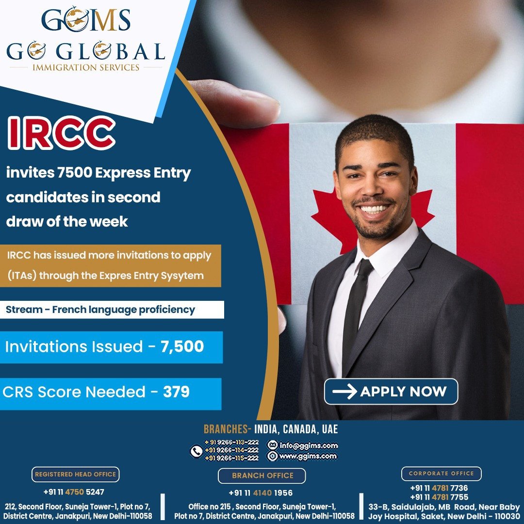 IRCC invites 7,500 Express Entry candidates in second draw of the week