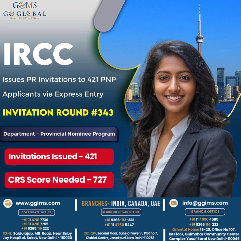 IRCC Issues PR Invitations to 421 PNP Applicants via Express Entry