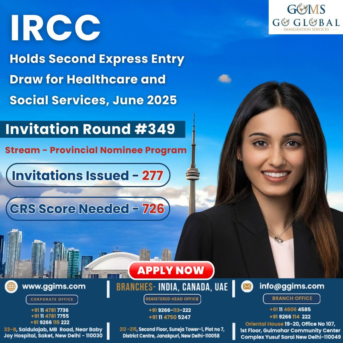 IRCC Holds Second Express Entry Draw for Healthcare and Social Services, June 2025